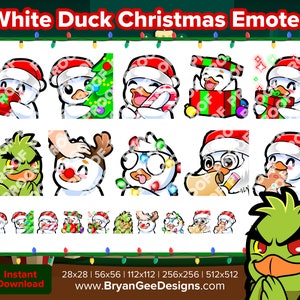 White Duck Christmas Twitch Emotes for Streaming Youtube Emotes Discord Emotes Tiktok Emotes Premade Emotes P2U Pay to Use