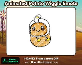 Animated Potato Wiggle Emote for Twitch or Discord
