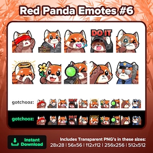 Gestos de Twitch de Panda rojo Lengua de negocios ciega Hazlo SUS Reza Flor Francotirador L Policía para transmisión Youtube Discord TikTok Patada Rumble Gestos P2U