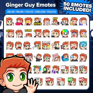 Ginger Guy Twitch Emotes MEGA Bundle for Streaming, Youtube Emotes, Discord Emotes, Kick Emotes, TikTok Emotes, Rumble Emotes, Emojis