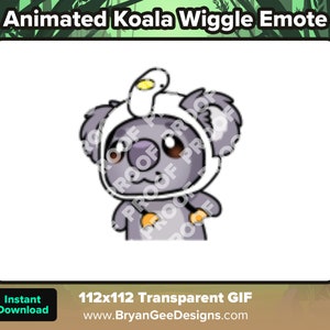 Animated Koala Wiggle Emote for Twitch