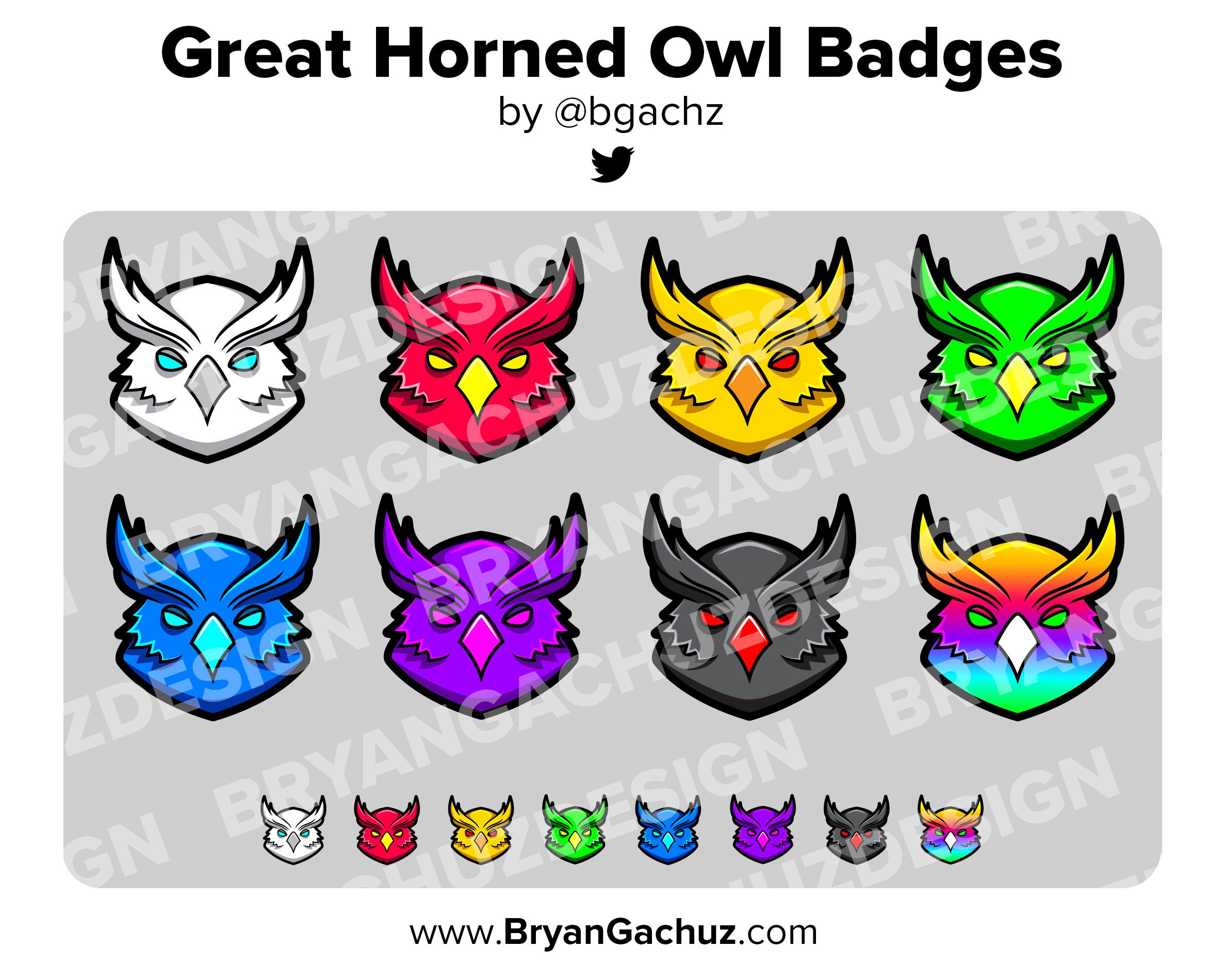 Great Horned Owl Twitch Badges Bit Badges Channel Points Discord Badges Youtube Badges Subscriber Ba