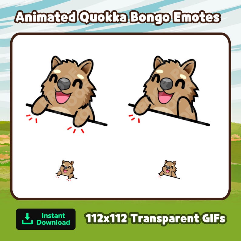 Animated Quokka Bongo Emotes for Twitch or Discord, Cute Quokka Emote ...