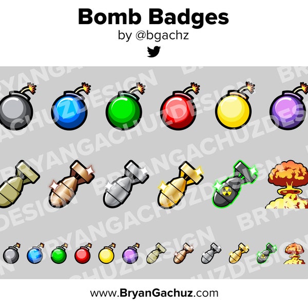 Bomb Twitch Badges Bit Badges Points de chaîne Badges Discord Badges Youtube Badges d’abonné Badges Facebook Badges Tiktok Badges