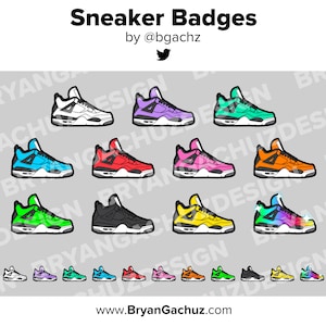 Sneaker Twitch Badges Bit Badges Channel Points Discord Badges Youtube Badges Subscriber Badges Facebook Badges Tiktok Badges Shoe Badges