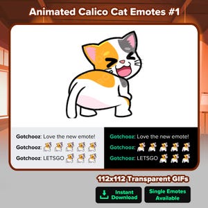Animated Calico Cat Twerk Emote for Twitch, Discord, Kick, Rumble for Streaming