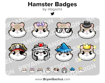 Hamster Twitch Badges Bit Badges Points de chaîne Badges Discord Badges Youtube Badges d’abonné Badges Facebook Badges TikTok Badges