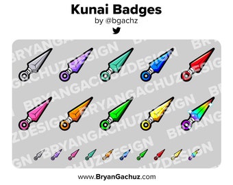 Kunai Twitch Badges Bit Badges Channel Points Discord Badges Youtube Badges Subscriber Badges Facebook Badges Tiktok Badges Ninja Badges