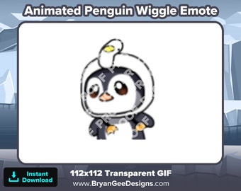 Animated Penguin Wiggle Emote for Twitch or Discord