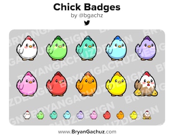 Chicken Twitch Badges Bit Badges Channel Points Discord Badges Youtube Badges Subscriber Badges Facebook Badges TikTok Badges