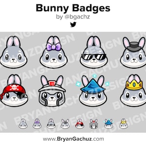Bunny Rabbit Twitch Badges Bit Badges Channel Points Discord Badges Youtube Badges Subscriber Badges Facebook Badges TikTok Badges