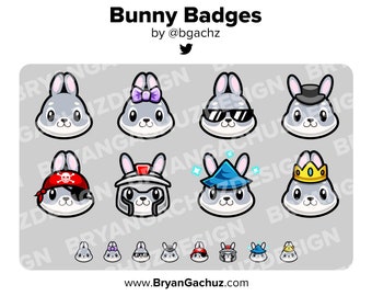 Bunny Rabbit Twitch Badges Bit Badges Channel Points Discord Badges Youtube Badges Subscriber Badges Facebook Badges TikTok Badges