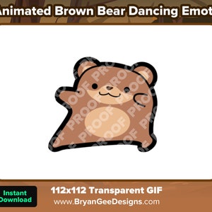 Animated Brown Bear / Teddy Bear Dancing Emote for Twitch or Discord, Cat Dance Emote, Dancing Cat, Animated Emote