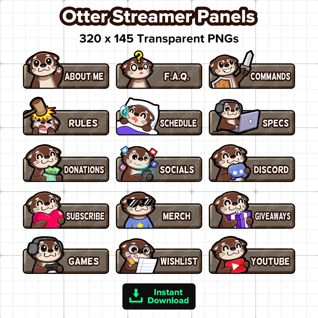 Otter Twitch Panels for Streaming, Youtube Panels, Kick Panels, Rumble ...