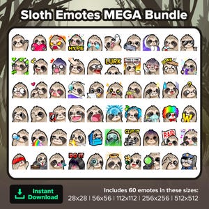 Paresseux Emotes Twitch MÉGA pour le streaming, Emotes Youtube Emotes Discord Emotes Kick Emotes TikTok Emotes Rumble Emotes P2U