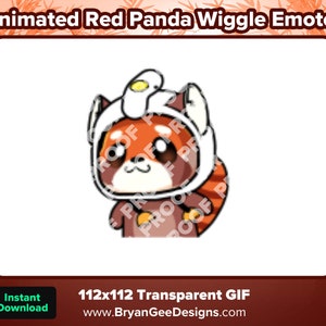 Animated Red Panda Wiggle Emote for Twitch or Discord