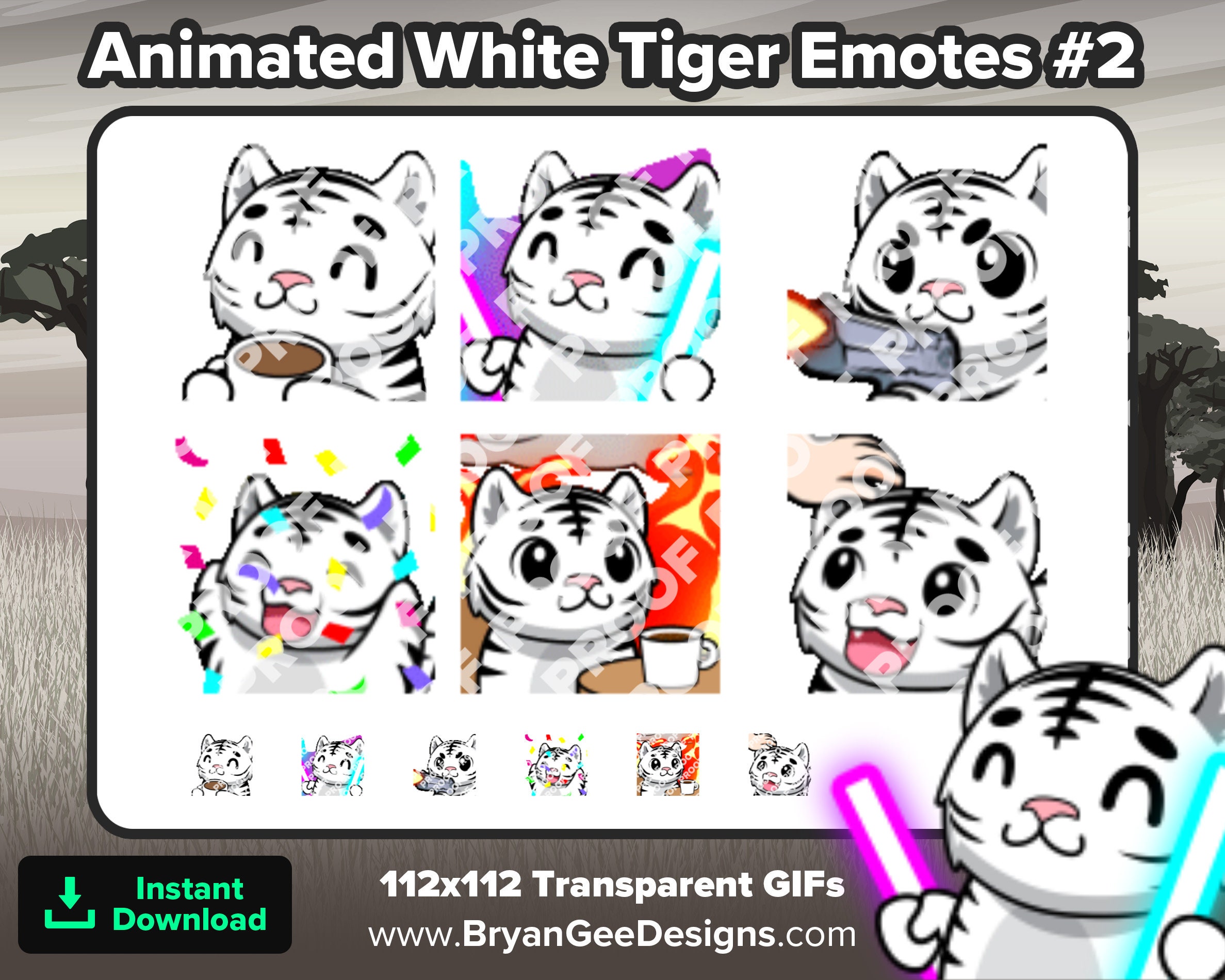 Animated White Tiger Emotes Sip Rave Dance Gun Hype Party This - Etsy Australia Animated White Tiger Emotes Sip Rave Dance Gun Hype Party This - Etsy Australia