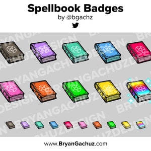 Spellbook Twitch Badges Bit Badges Channel Points Discord Badges Youtube Badges Subscriber Badges Facebook Badges Tiktok Badges Halloween