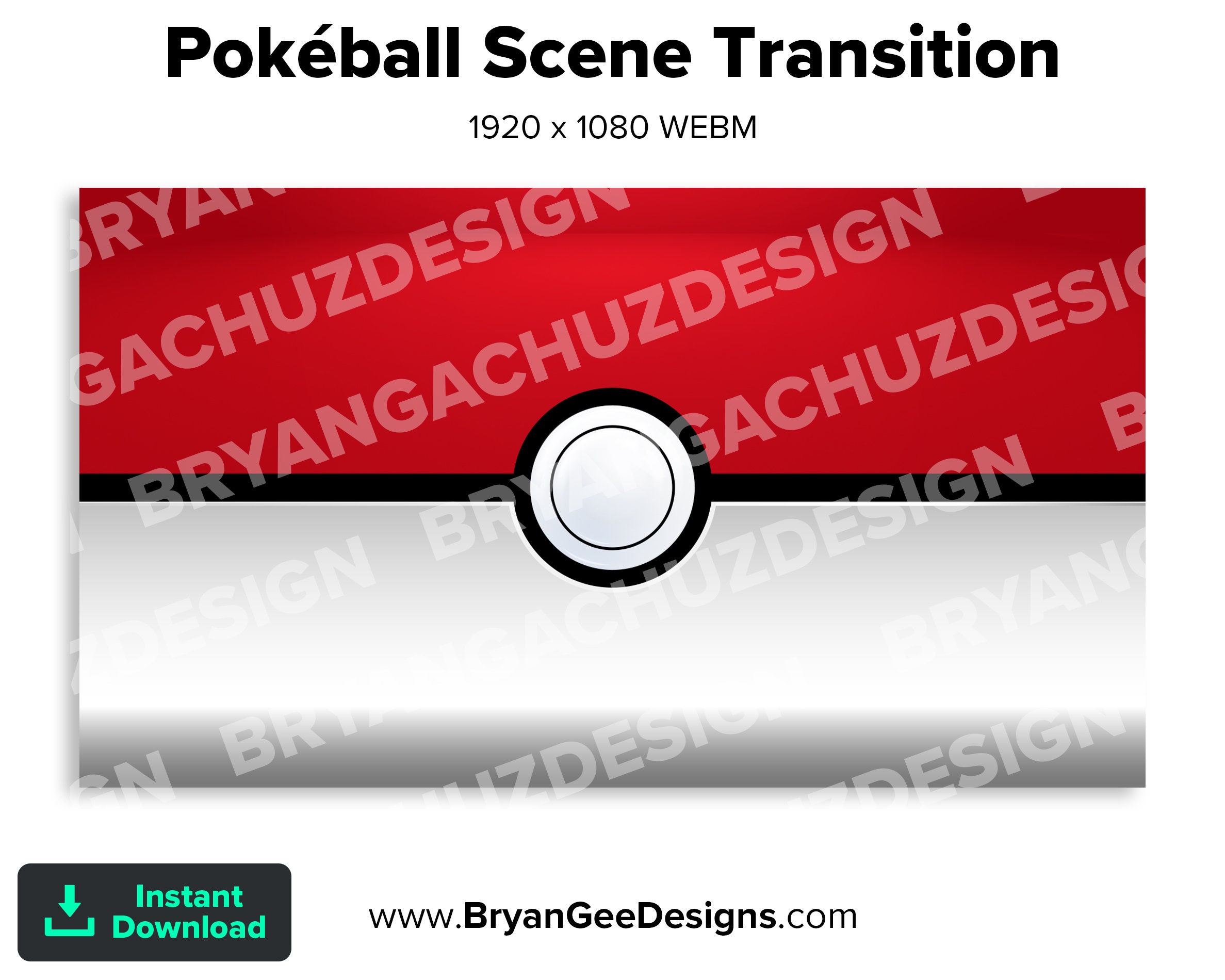 Pokéball Stinger Transition Animated Twitch Scene (Instant Download) 