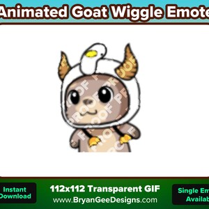Animated Goat Wiggle Emote for Twitch or Discord