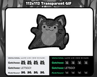 Animated Black Wolf Dancing Emote for Twitch or Discord, Black Wolf Dance Emote, Dancing Black Wolf , Animated Emote