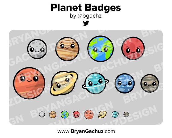 Planet Subscriber Loyalty Bit Badges For Twitch Discord Etsy