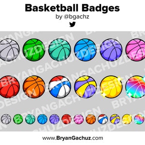 Basketball Twitch Badges Bit Badges Channel Points Discord Badges Youtube Badges Subscriber Badges Facebook Badges Tiktok Badges
