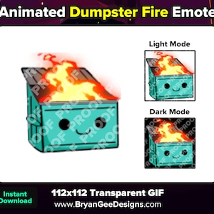 Emote animata di Fuoco di cassonetto per Twitch o Discord