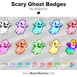 Ghost Twitch Badges Bit Badges Channel Points Discord Badges Youtube Badges Subscriber Badges Facebook Badges Tiktok Badges Halloween Badges