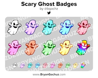 Ghost Twitch Badges Bit Badges Channel Points Discord Badges Youtube Badges Subscriber Badges Facebook Badges Tiktok Badges Halloween Badges
