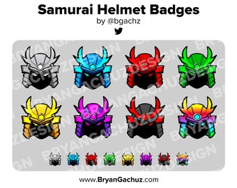 Samurai Helmet Twitch Badges Bit Badges Channel Points Discord Badges Youtube Badges Subscriber Badges Facebook Badges Tiktok Badges