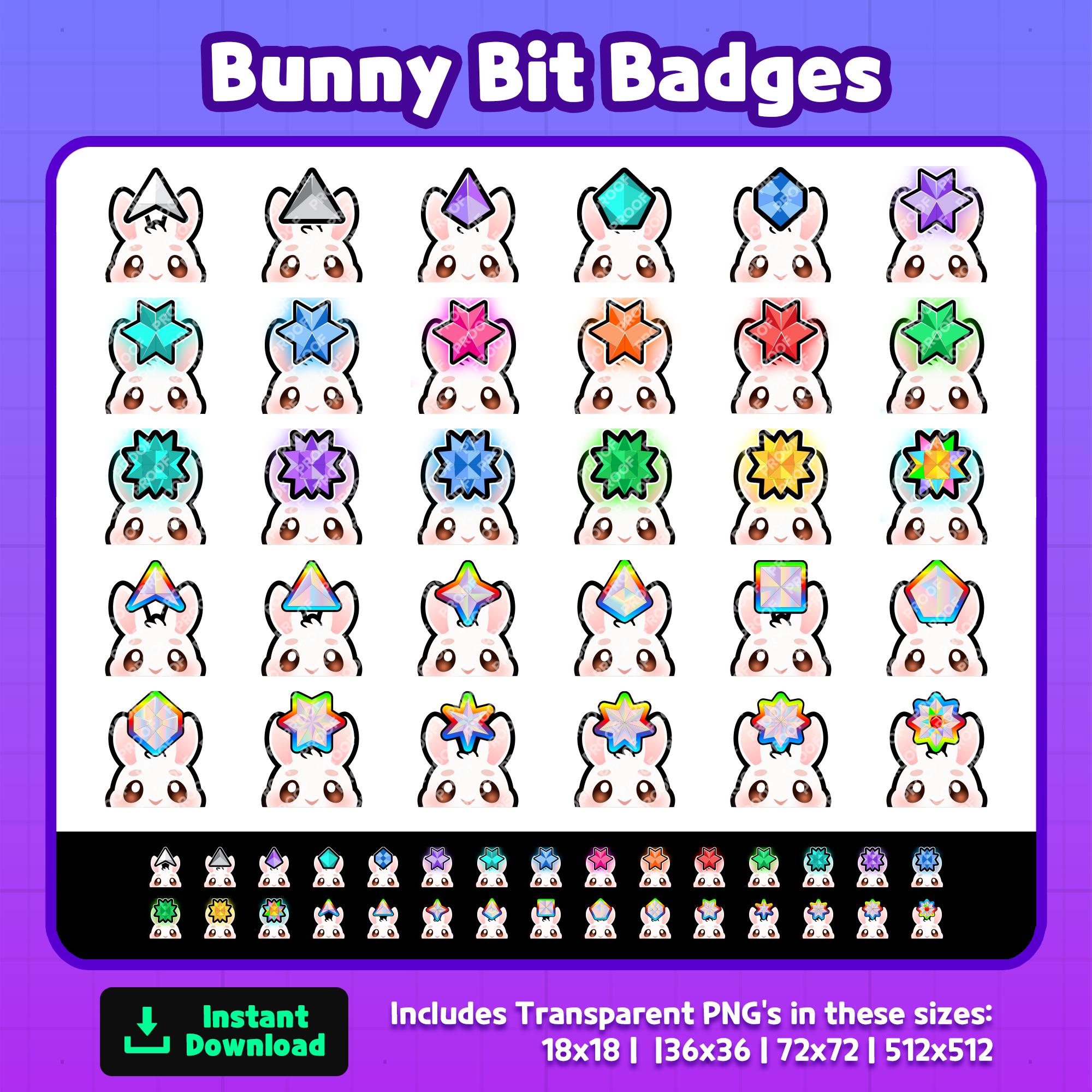 Bunny Bit Badges | Twitch Bits Badges | Bits | Cute Bunny | Bunny ...