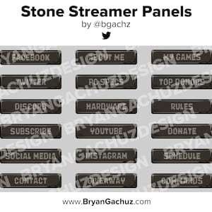 Stone Streamer Panels for Twitch, Discord or Youtube
