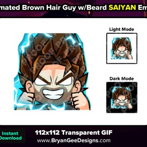 May include: Animated GIF of a brown-haired man with a beard, wearing a blue shirt and a blue aura. The man is making a fierce expression with his eyes wide open and his mouth open in a yell. The GIF is in two modes: light and dark.