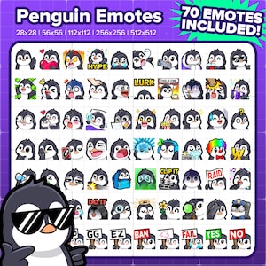 Penguin Twitch Emotes MEGA Bundle for Streaming, Youtube Emotes, Discord Emotes, Kick Emotes, TikTok Emotes, Rumble Emotes, Emojis