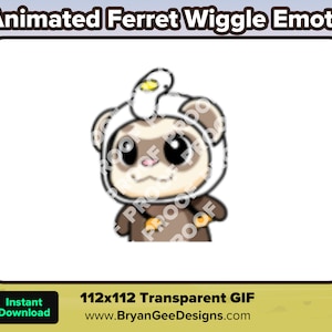 Animated Ferret Wiggle Emote for Twitch or Discord