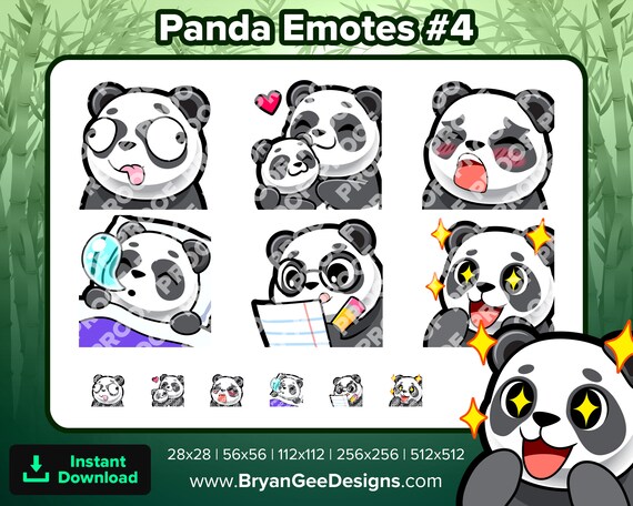 Panda Twitch Emotes Derp Hug Gasm Sleep Study Notes Wow For.