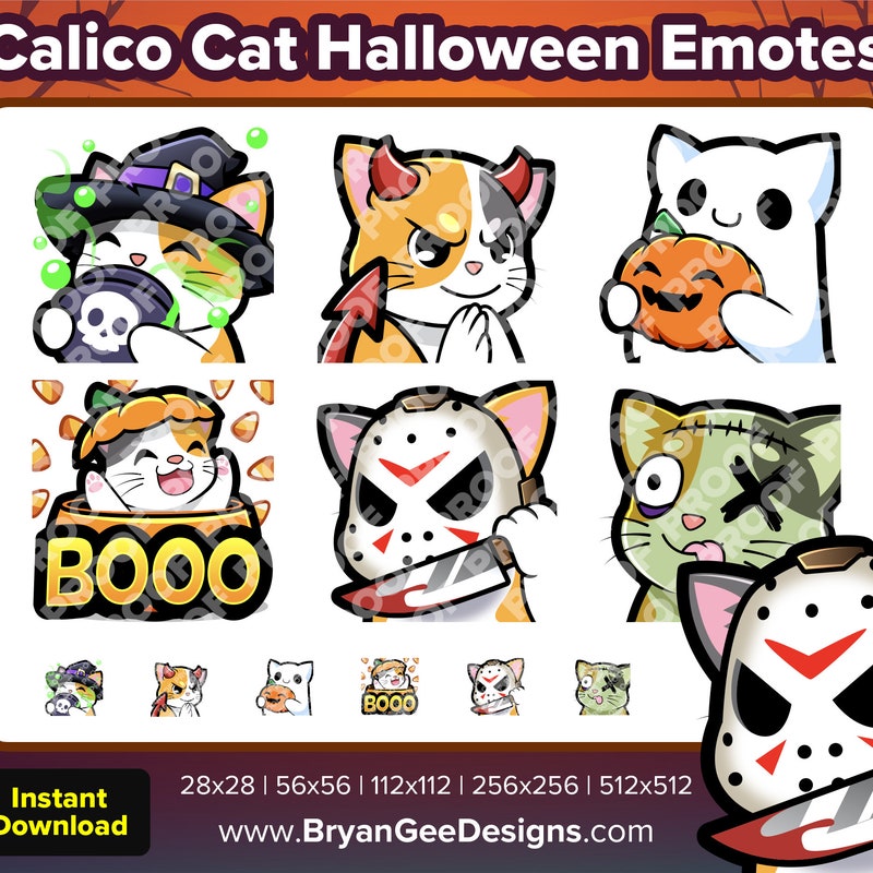 Cat Halloween Emotes - Etsy UK