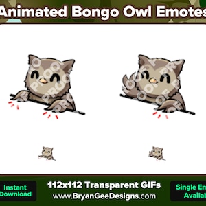 Animated Owl Bongo Emote for Twitch or Discord
