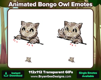 Animated Owl Bongo Emote for Twitch or Discord