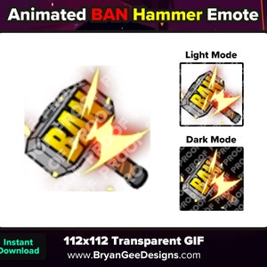 Animated BAN Hammer Emote for Twitch or Discord