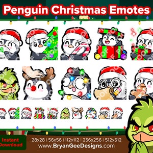 Penguin Christmas Twitch Emotes for Streaming Youtube Emotes Discord Emotes Tiktok Emotes Premade Emotes P2U Pay to Use
