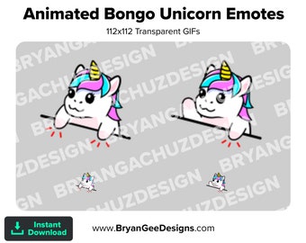 Animated Bongo Unicorn Emote for Twitch or Discord