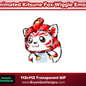 Animated Kitsune Fox Wiggle Emote for Twitch