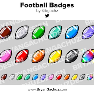 Football Twitch Badges Bit Badges Channel Points Discord Badges Youtube Badges Subscriber Badges Facebook Badges Tiktok Badges Sport Badges