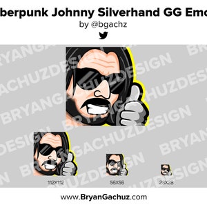 Cyberpunk Keanu Johnny Silverhand GG Emote for Twitch, Discord or Youtube