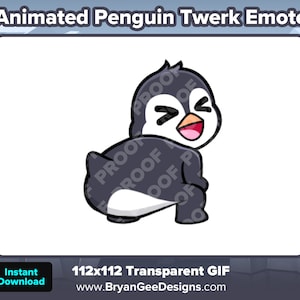 Animated Penguin Twerk Emote for Twitch, Discord, Kick, Rumble for Streaming