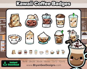 Kawaii Coffee Twitch-märken Bit-märken Kanalpoäng Discord-märken Youtube-märken Prenumerantmärken Facebook-märken Tiktok-märken