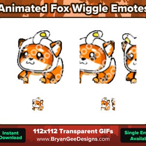 Animated Fox Wiggle Emotes for Twitch