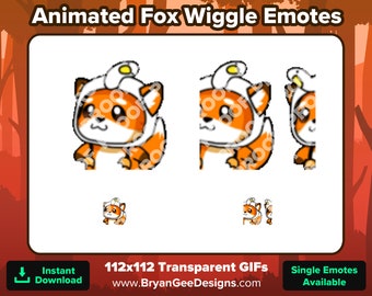 Animated Fox Wiggle Emotes for Twitch